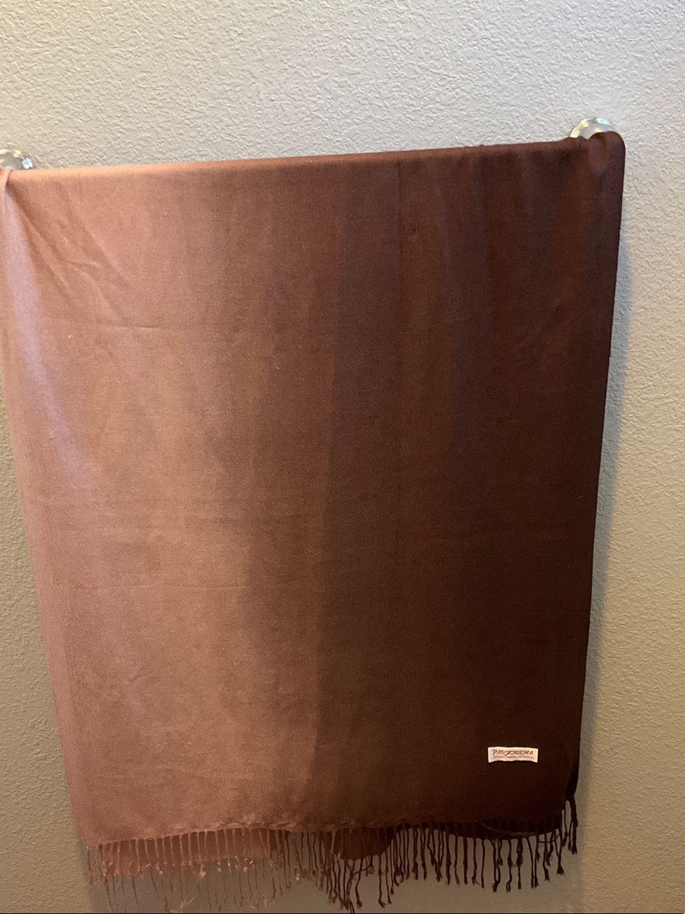 pashmina cashmere and silk ombré brown